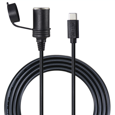 12V Car Cigarette Lighter Socket para USB-C Power Adapter Converter DC Outlet Plug com Port Tipo-C para Telefone Tablet GPS Dash Cam