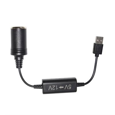 Adaptador USB de 5V para 12V Cabo Conversor Step up com Soquete de Isqueiro Booster para Carro DVR GPS Câmera Roteador Ventilador LED