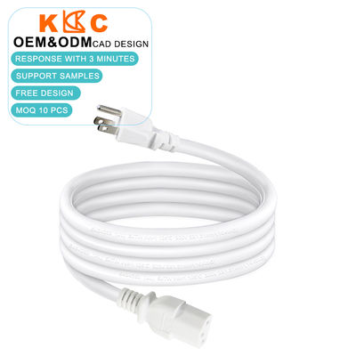 US to C13 Power Cord - NEMA 5-15P to IEC 320-C13 Cable for Computers, Servers & Power Supplies (14AWG)
