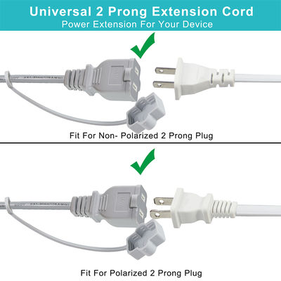 NEMA 1-15P to NEMA 1-15R AC Power Adapter with Safety Cover Gray for Household Electrical Devices