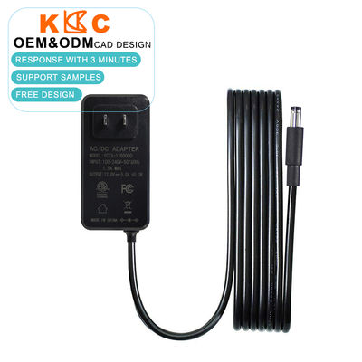 Fonte de alimentação DC 12V 5A padrão dos EUA com conector de barril de 5,5x2,1mm para luzes de fita LED, motor elétrico / bomba de água