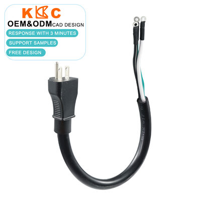 15Amp SJTW Oven Power Cord Waterproof Cover Ring Terminals Male Nema 5-15Pfor Home Appliances US Plug Standard
