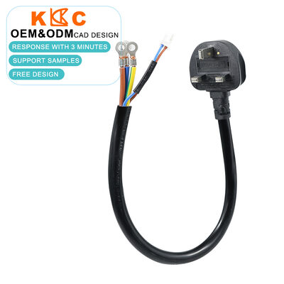250V UK Plug to Ring Terminal Lead with NTC Temperature Sensor 0.9m Cable Assembly for Heaters and Thermal Control Systems