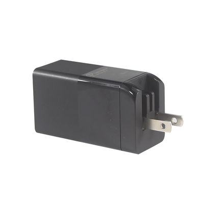 Carregador Rápido PD GaN 65W com Portas USB-C e USB-A, Plugue EUA