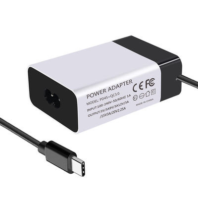 45W USB Tipo C PD Carregador QC 3.0 5V 9V 15V 3A 20V 2.25A Adaptador de alimentação de laptop