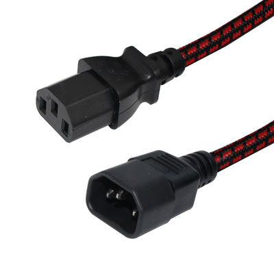 VDE Certified 3Ft IEC C13 a C14 Cabo de extensão de macho para fêmea para PC de escritório UPS