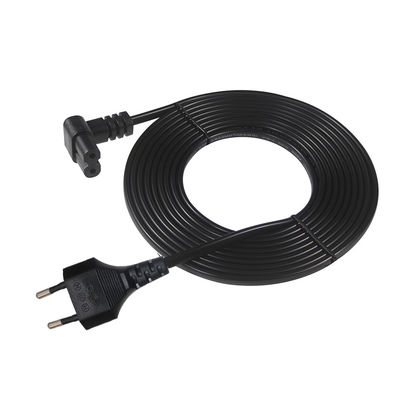 Euro Electric 2 Prong em espiral com conector 0,5 mm2 cabo de alimentação europeu para C7