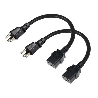 3 pin Sjt com cabo Sjtw Iec 320 C19 para Nema 5-15p 3Pin Lock Ac Extensão 5Ft 6Ft