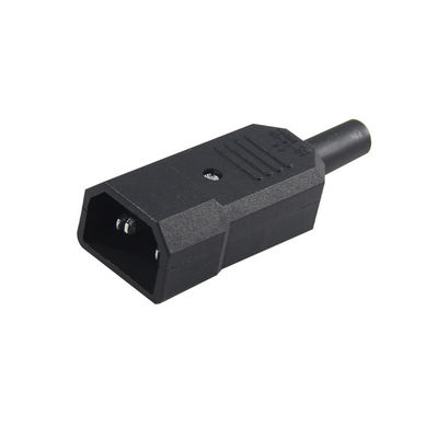 Cordão de conector de energia de alta corrente de três pontas IEC 60320 C14 com retardador de chama V0 para racks de servidores / cabos de alimentação de computadores 10A 250V 105 °C