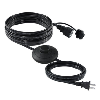 NEMA 1-15P para cabo de extensão de tomada de energia dos EUA com interruptor de pedal de pé - cabo de controle de passo em linha para lâmpada, luz de secretária, uso doméstico
