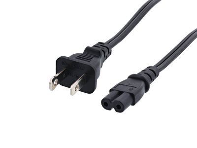 Cabo de alimentação para laptop padrão de 6 pés C7 sem plugue polarizado para uso universal