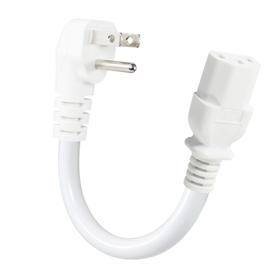Cabo de alimentação NEMA 5-15P com ângulo reto para C13 - Cabo AC IEC C13 de 3 pinos para monitor, servidor, PDU, 10A 125V