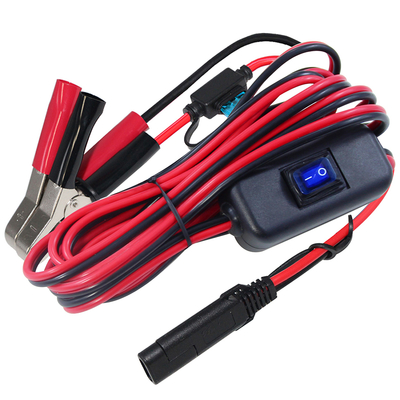 SAE para Alligator Clip Battery Cable com fusível e interruptor em linha - 12V Power Extension Lead para Solar, Automotive, DIY