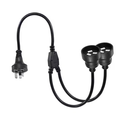 Conexão AU para 2 x cabo de extensão do Socket Splitter AUS - cabo de alimentação de 3 pines australiano