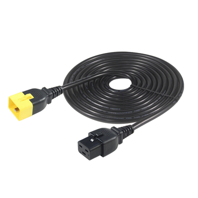 Cabo de alimentação IEC C20 para C19 14 AWG 250V 16A PVC preto