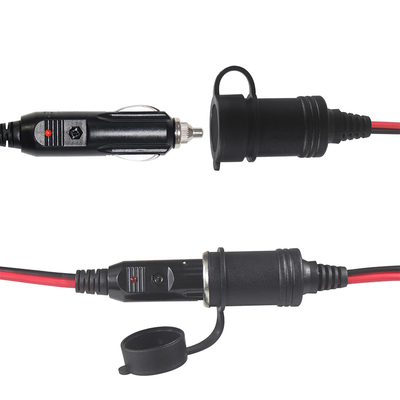 Adaptador de Cabo de Extensão Divisor de Soquete Duplo de Isqueiro de Carro de 12V para Fonte de Alimentação CC GPS Câmera de Painel Tablet