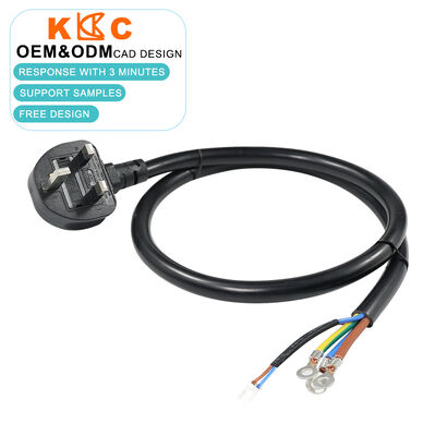Cabo montado com plugue UK de 250V para terminal olhal com sensor de temperatura NTC, cabo de 0,9m para aquecedores e sistemas de controle térmico